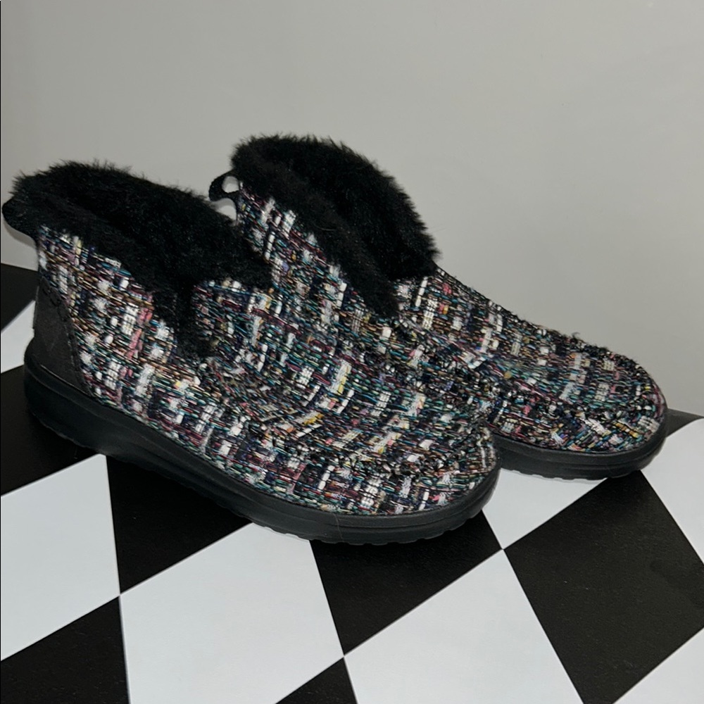 Women's Multicolor Tweed Ankle Boots